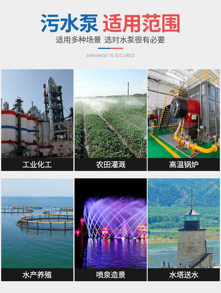 WQC系列新型潛水排污泵應用范圍