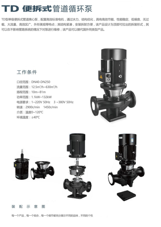 TD型便攜式管道泵