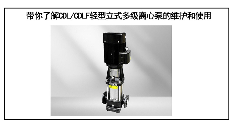 輕型立式多級(jí)離心泵的維護(hù)和使用