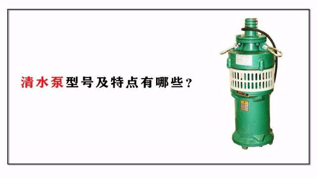清水泵型號及特點有哪些？